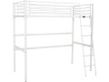Alora" metal loft bed - 90 x 190 cm - Black - White