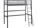 Alora" metal loft bed - 90 x 190 cm - Black - Black