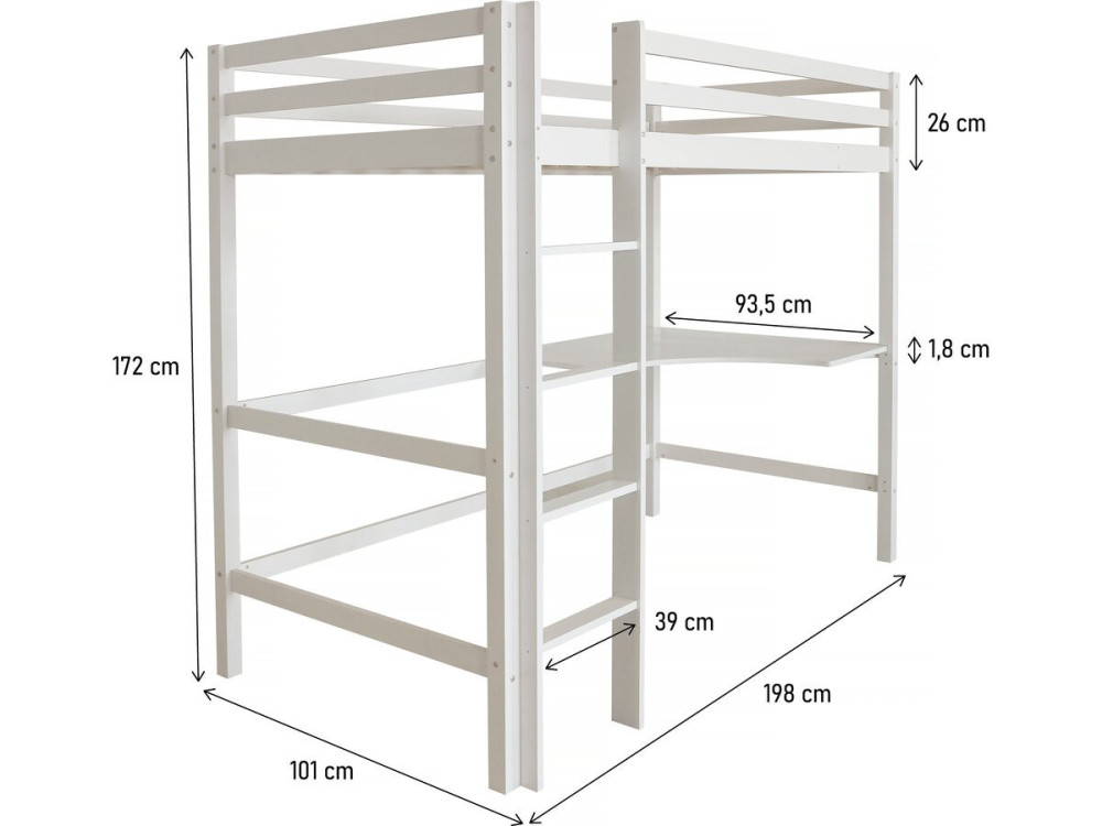 Angéla" Mezzanine Children's Bed with...