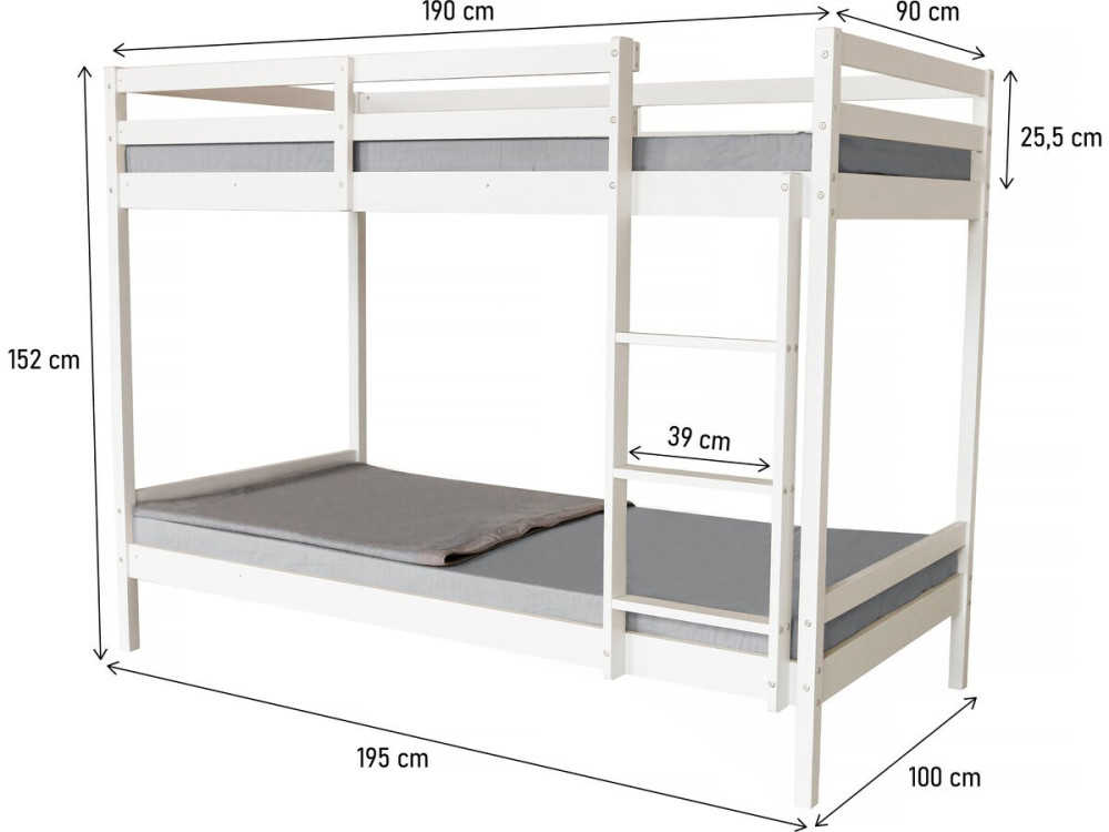 Children's wooden bunk bed "Lionel"...