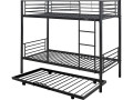 ADAM" bunk bed with pull-out - 90 x 190 cm - Metal - Black - Black