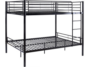Adam" double bunk bed - Box spring included - 140 x 190 cm - Black