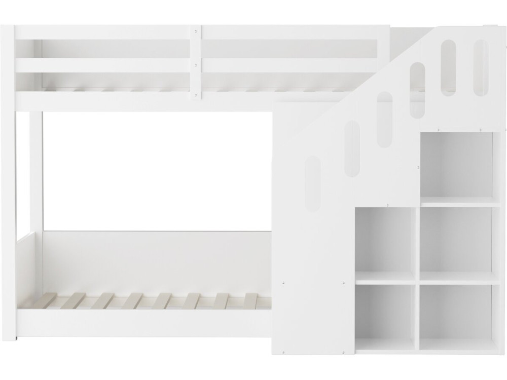 "Léana" Wooden Bunk Bed with Stairs...