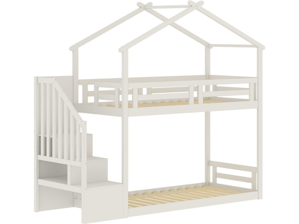 "Oriana" Bunk Bed with Wooden Stairs...
