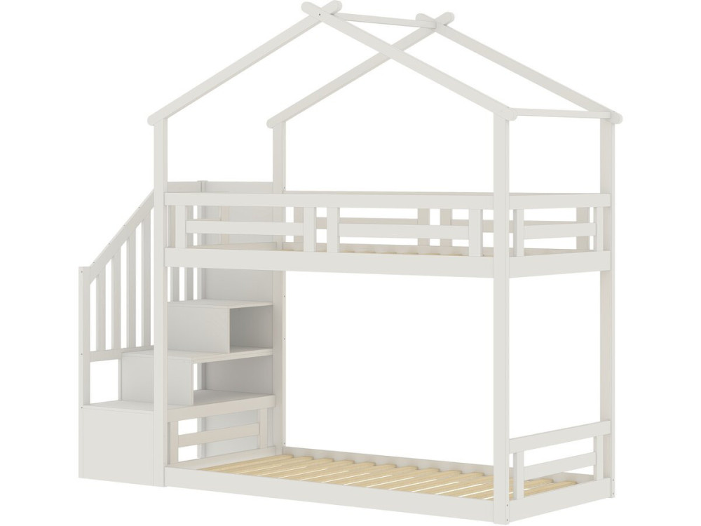 "Oriana" Bunk Bed with Wooden Stairs...