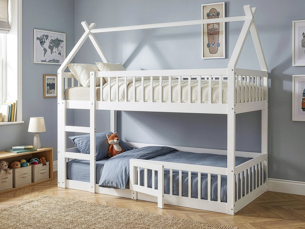 "Laith" Wooden Cabin-Style Bunk Bed...