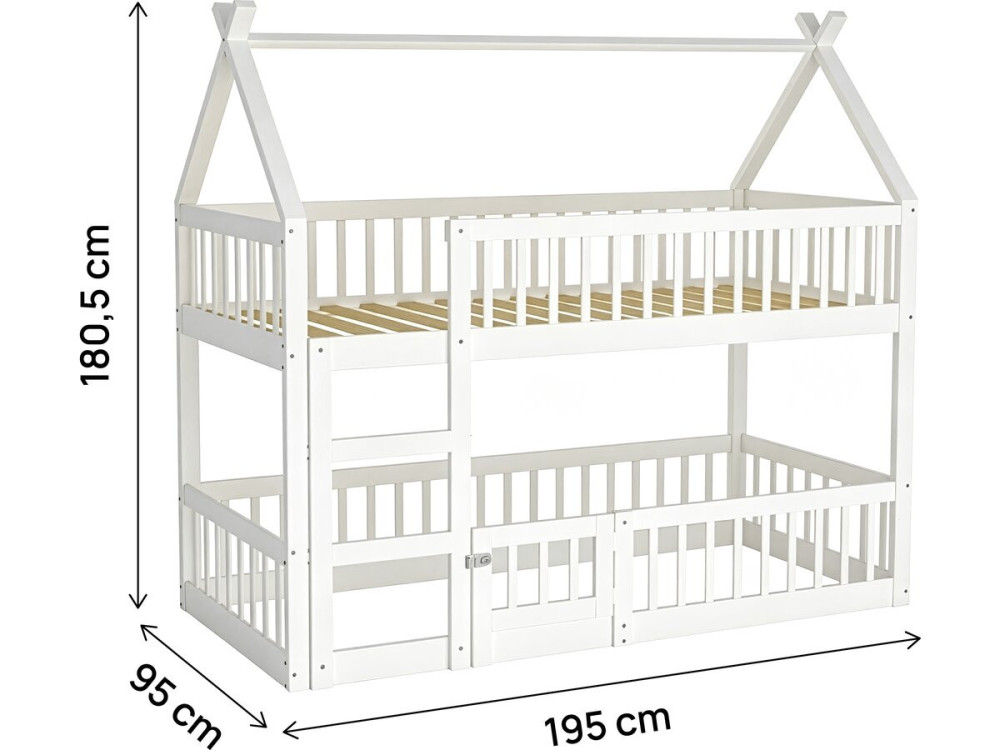 "Laith" Wooden Cabin-Style Bunk Bed...