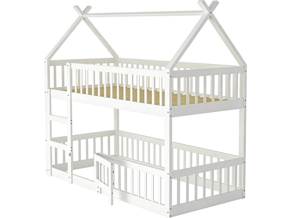 "Laith" Wooden Cabin-Style Bunk Bed...