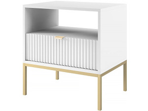 Tunis" wooden bedside table - White