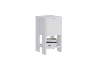 Ema" wooden bedside table 30 x 30 x 55 cm - White