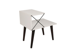 Cross" wooden bedside table 50 x 40 x 55 cm - White