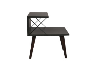 Cross" wooden bedside table 50 x 40 x 55 cm - Anthracite