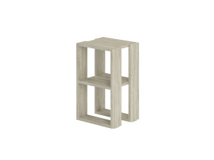 Lonie" wooden bedside table 30 x 30 x 55 cm - Travertine