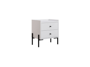Malta" wooden bedside table - 45 x 35 x 52 cm - White