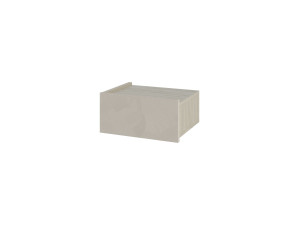 Onda" bedside table with LED lighting in wood - 38 x 31 x 18 cm - Beige