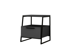 Pal" wooden bedside table - 45 x 40 x 50 cm - Charcoal grey