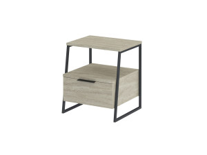 Pal" wooden bedside table - 45 x 40 x 50 cm - Travertine