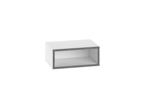 Brik" bedside table with LED lighting in wood - 45 x 30 x 18 cm - White