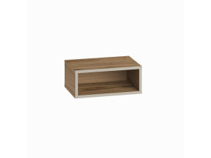 Brik" wooden bedside table with LED light - 45 x 30 x 18 cm - Brown