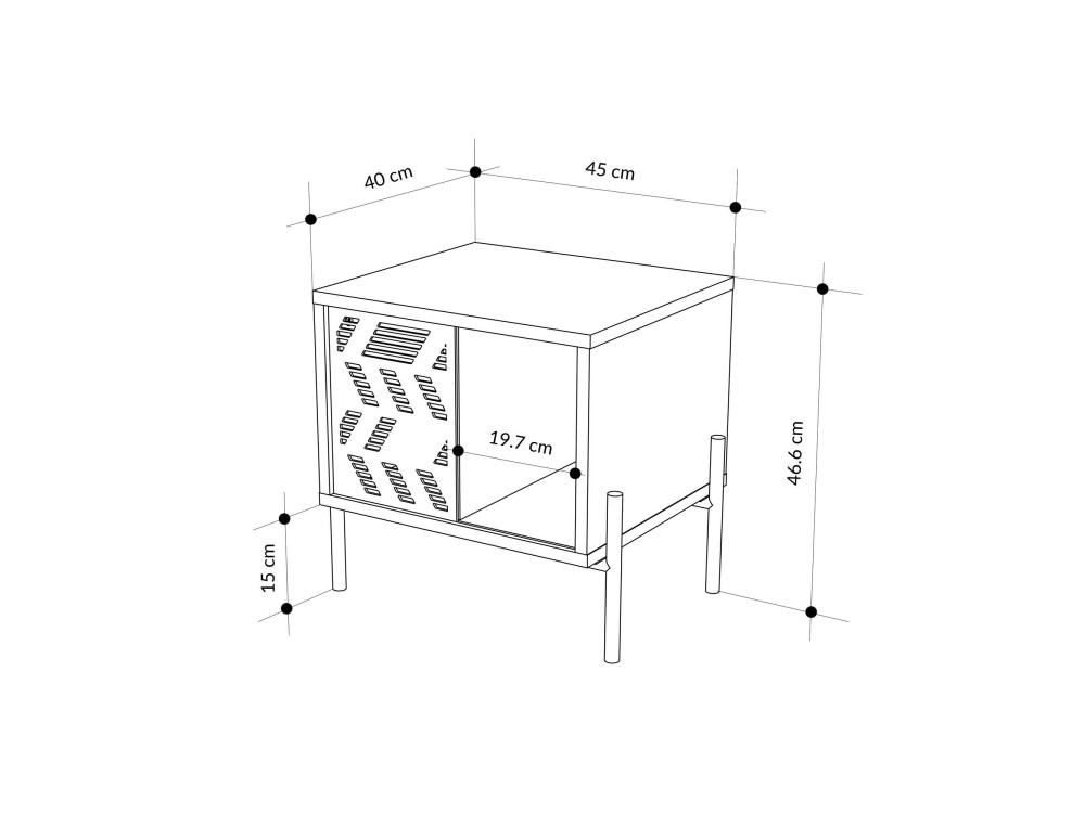 Dionysos" wooden bedside table - 45 x...