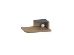 Luno" bedside table with wooden bulb - 40 x 30 x 16 cm - Brown