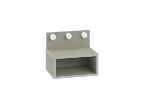 Treo" bedside table with wooden bulb - 40 x 30 x 34 cm - Grey