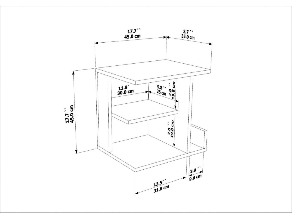Karamira" wooden bedside table - 45 x...