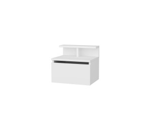 Alice" wooden wall-mounted bedside table - 40 x 32 x 35 cm - White