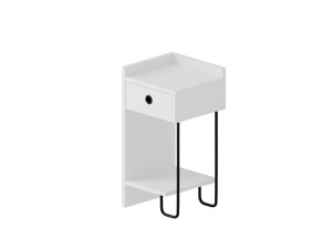 Sirius" wooden bedside table - 32 x 30 x 61 cm - White