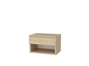 Jamot" wooden bedside table - 45 x 29 x 32 cm - Beige