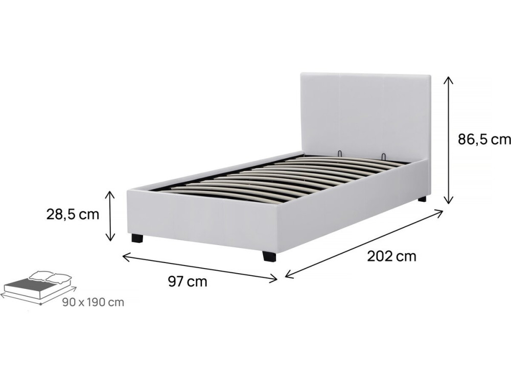 Couleur Blanc Dimensions 90 x 190