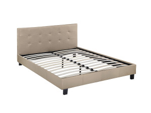 "Julia" Bed - 140 x 190 cm - Taupe