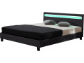 LED bed "Maria" - 140 x 190 cm - Black - Black