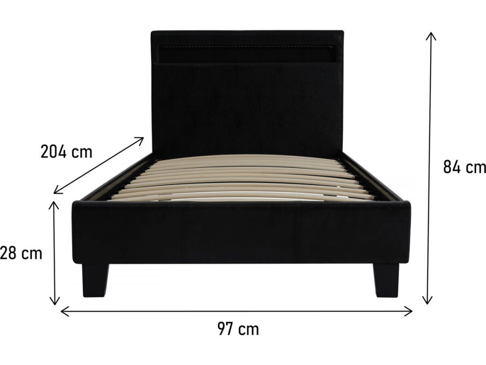 Couleur Noir Dimensions 90 x 190 cm