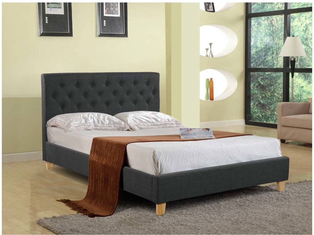 "Emmy" bed - 140 x 190 cm - Grey