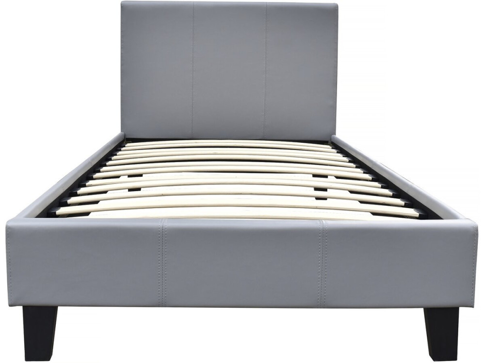 Bed "Lina" 90 x 190 cm - Light grey