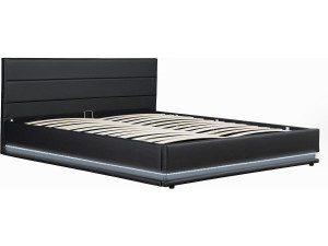 Bed with storage and Led "Anastasia"  - 160 x 200 cm - Black