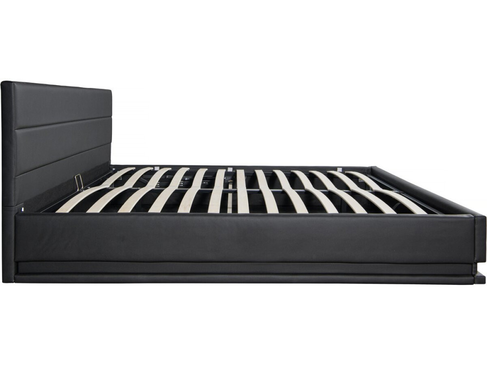 Bed with storage and Led "Anastasia"  - 160 x 200 cm - Black