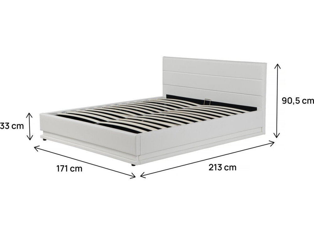 Bed with storage and Led "Anastasia" -  160 x 200 cm - White