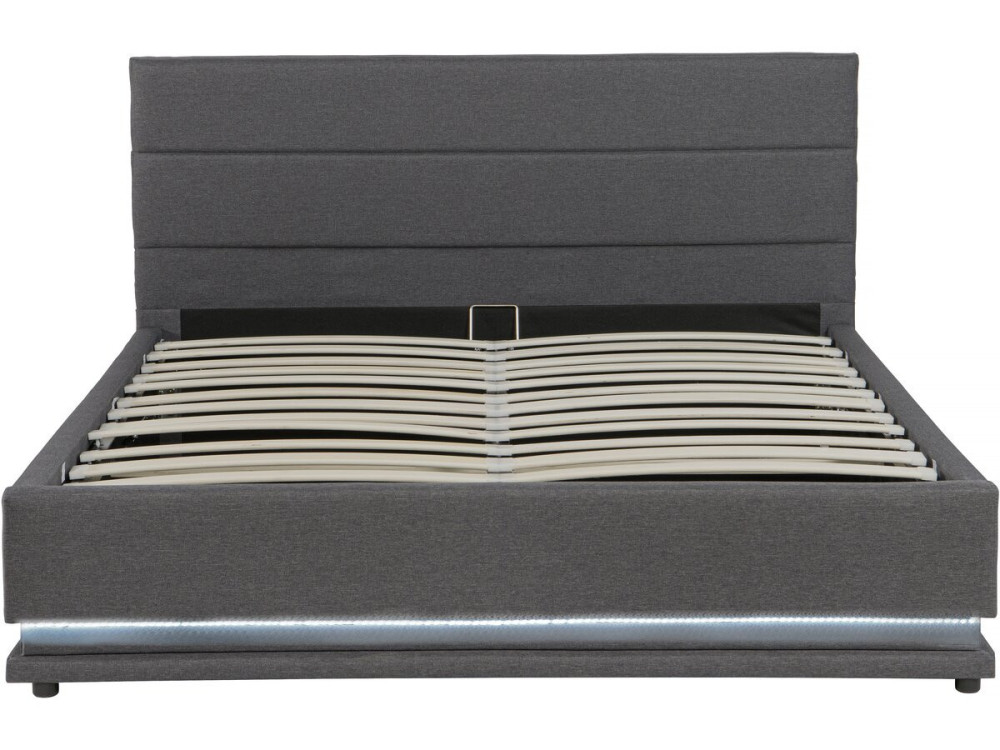 Bed with storage and LED "Anastasia" - 180 x 200 - Dark grey