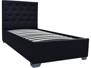 Single bed with storage space "TINO" - 90 × 190 cm - Black