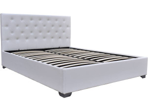 Double bed with storage space "TINO" - 160 × 200 cm - White