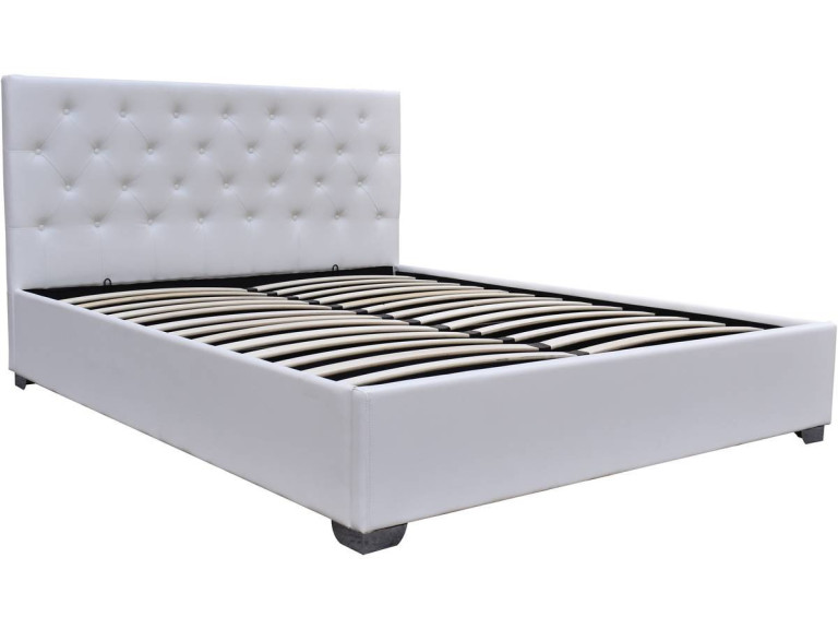 Double bed with storage space "TINO" - 160 × 200 cm - White