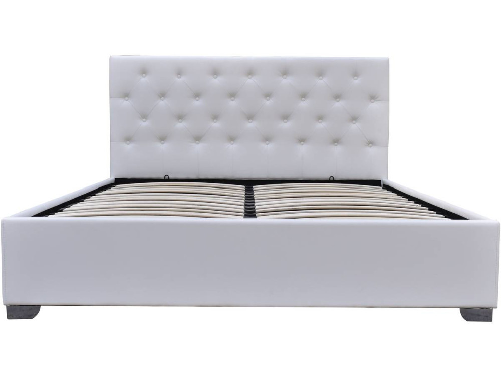 Double bed with storage space "TINO" - 160 × 200 cm - White