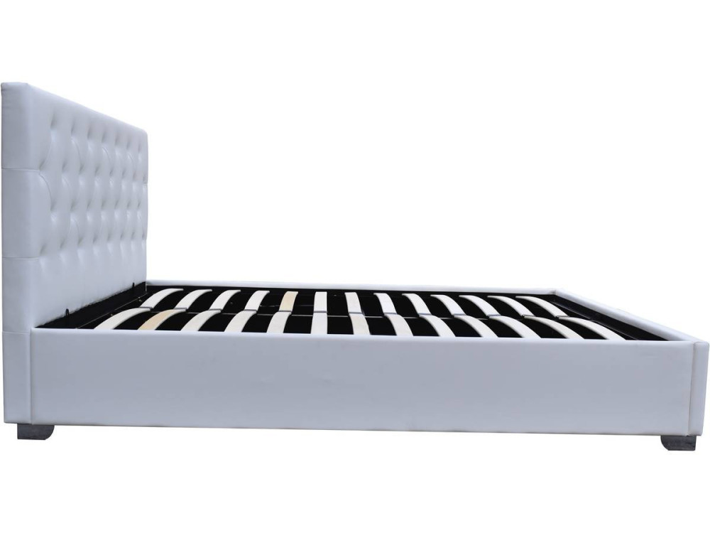 Double bed with storage space "TINO" - 160 × 200 cm - White