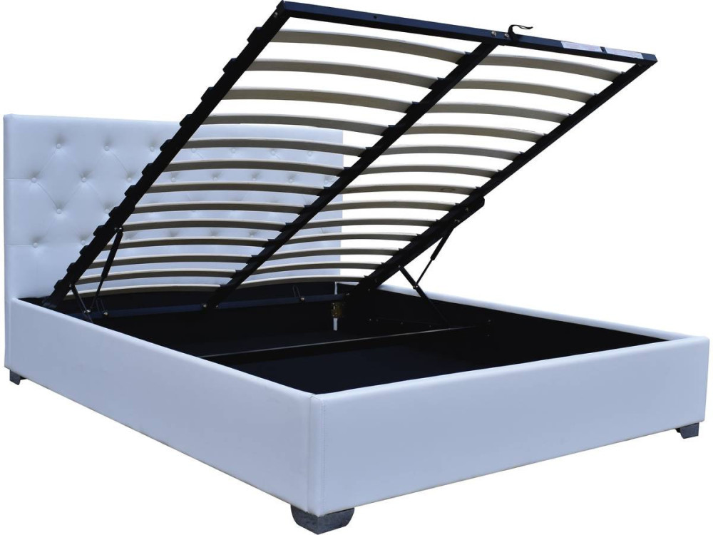Double bed with storage space "TINO" - 160 × 200 cm - White