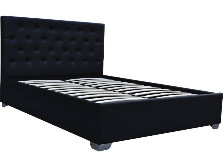 Double bed with storage space "TINO" - 160 × 200 cm - Black