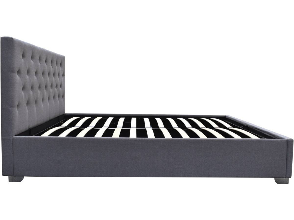 Double bed with storage "Tino" - 180 x 200 cm - Grey