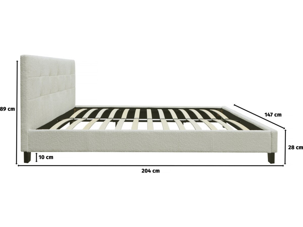 Julia terry cloth bed 140x190cm - Cream