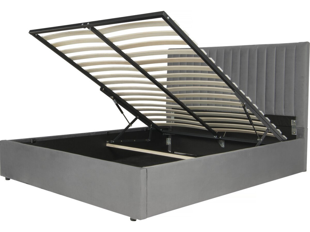 Bed with storage "Mia" - 160 x 200 cm - Grey